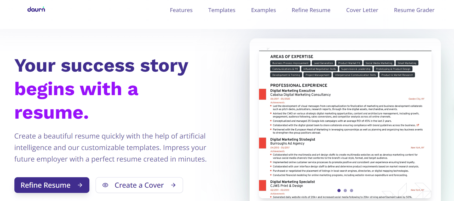 Daurn - Resume and cover letter platform